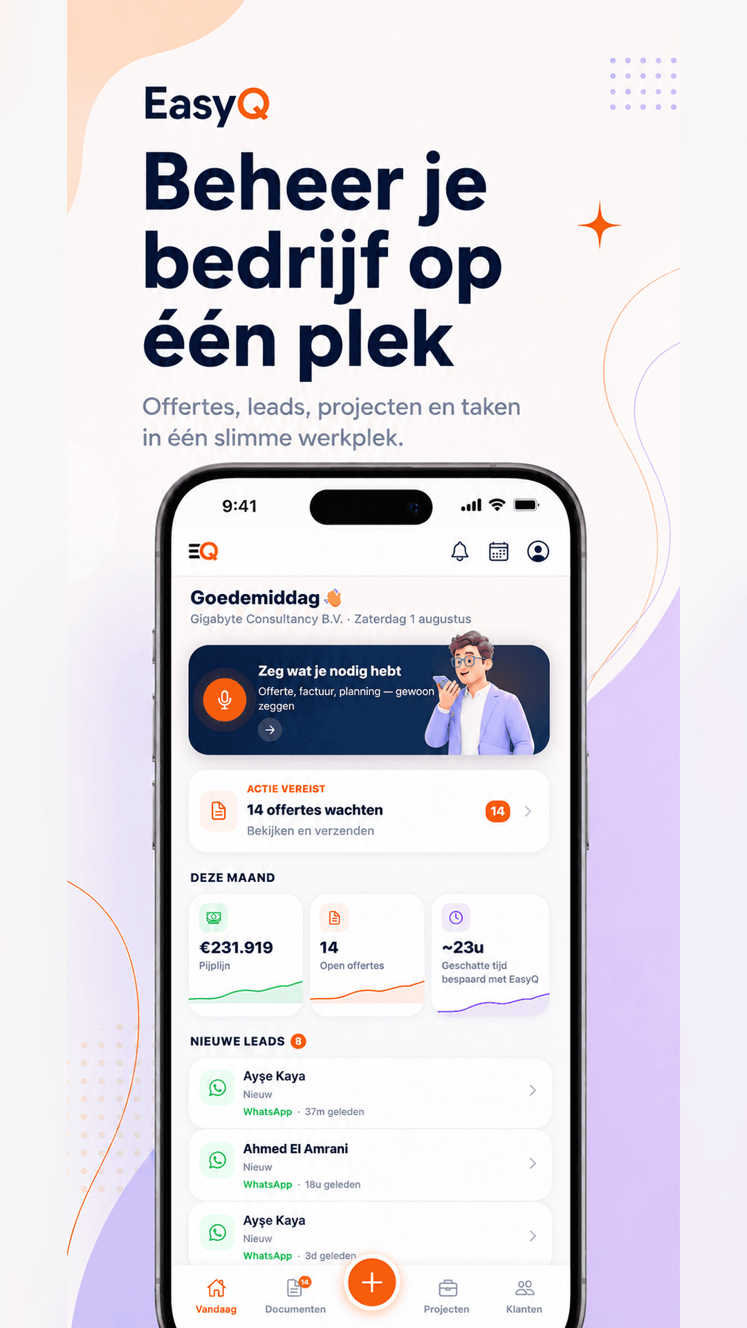 Easy-Q app dashboard